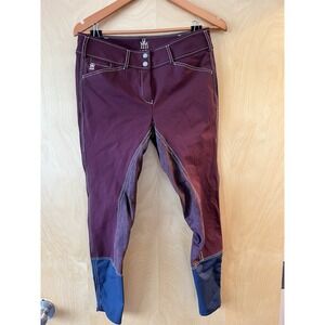 Women's MASTERMIND Pants Jap.  Burgundy Gray Nylon Blend Equestrian Riding Large